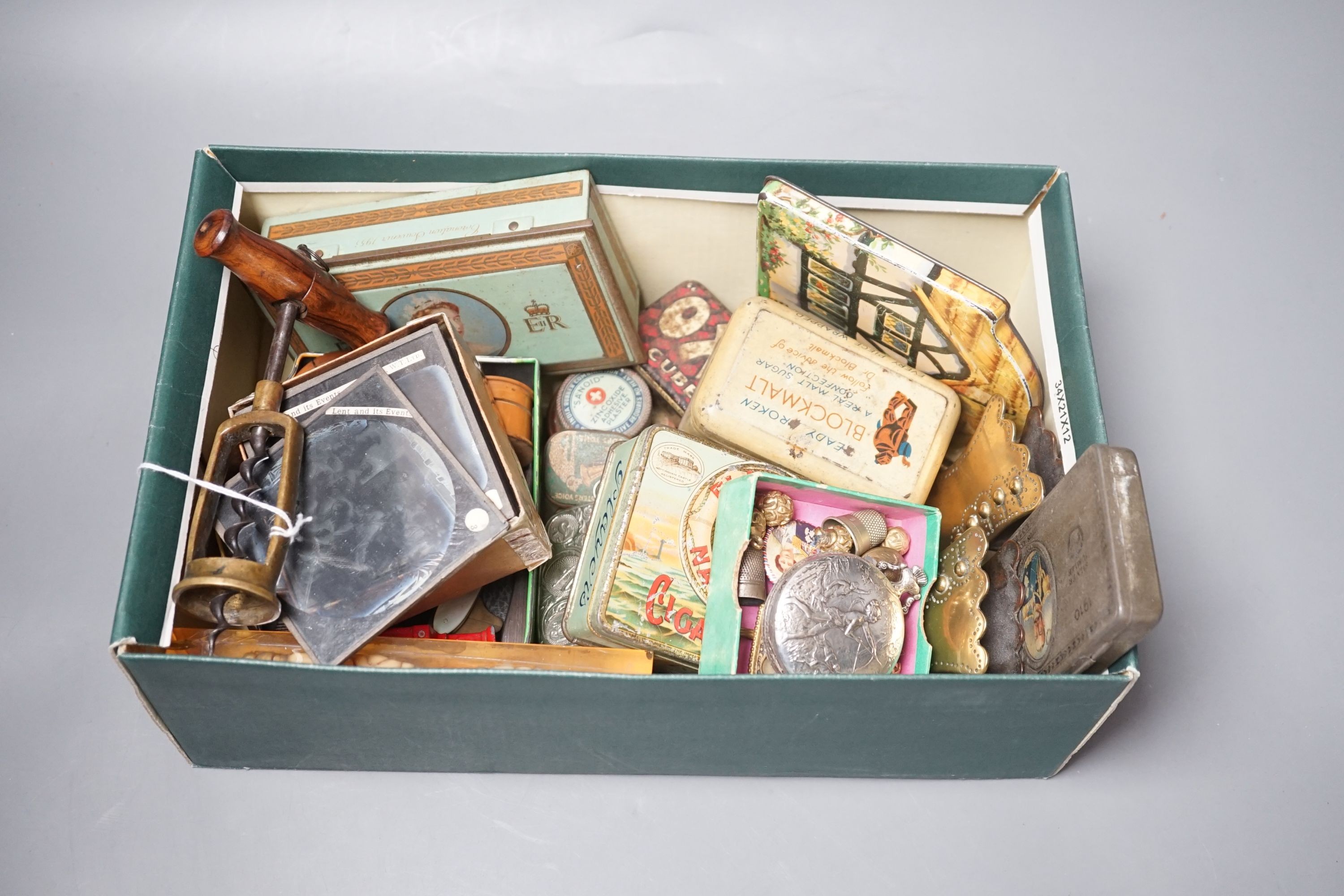 A mixed group of 19th and 20th century collectables, pocket watches, etc.